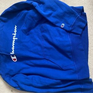 blue champion hoodie